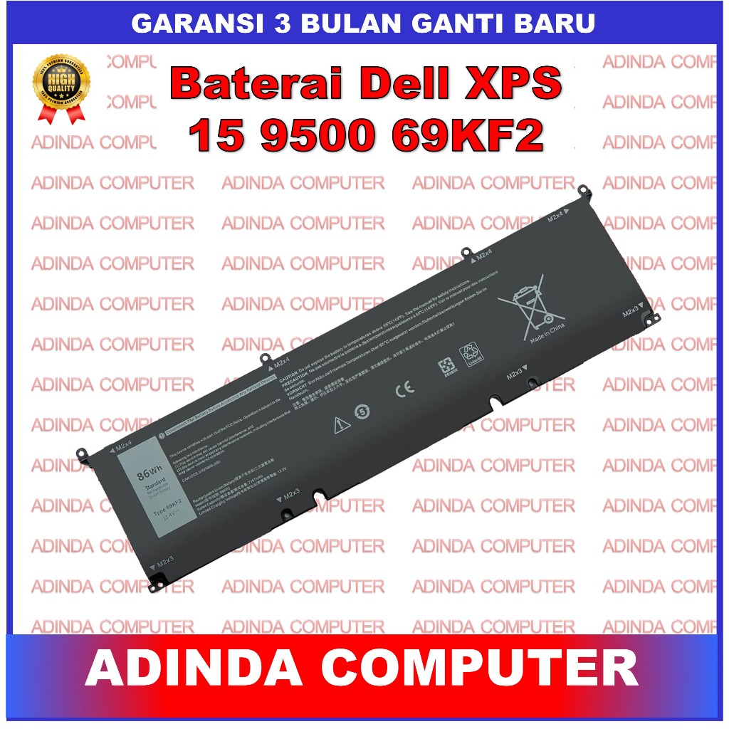 Baterai Dell XPS 15 9500 9510 Precision 5550 Alienware M15 M17 R3 R4 R6 R7 69KF2 8FCTC