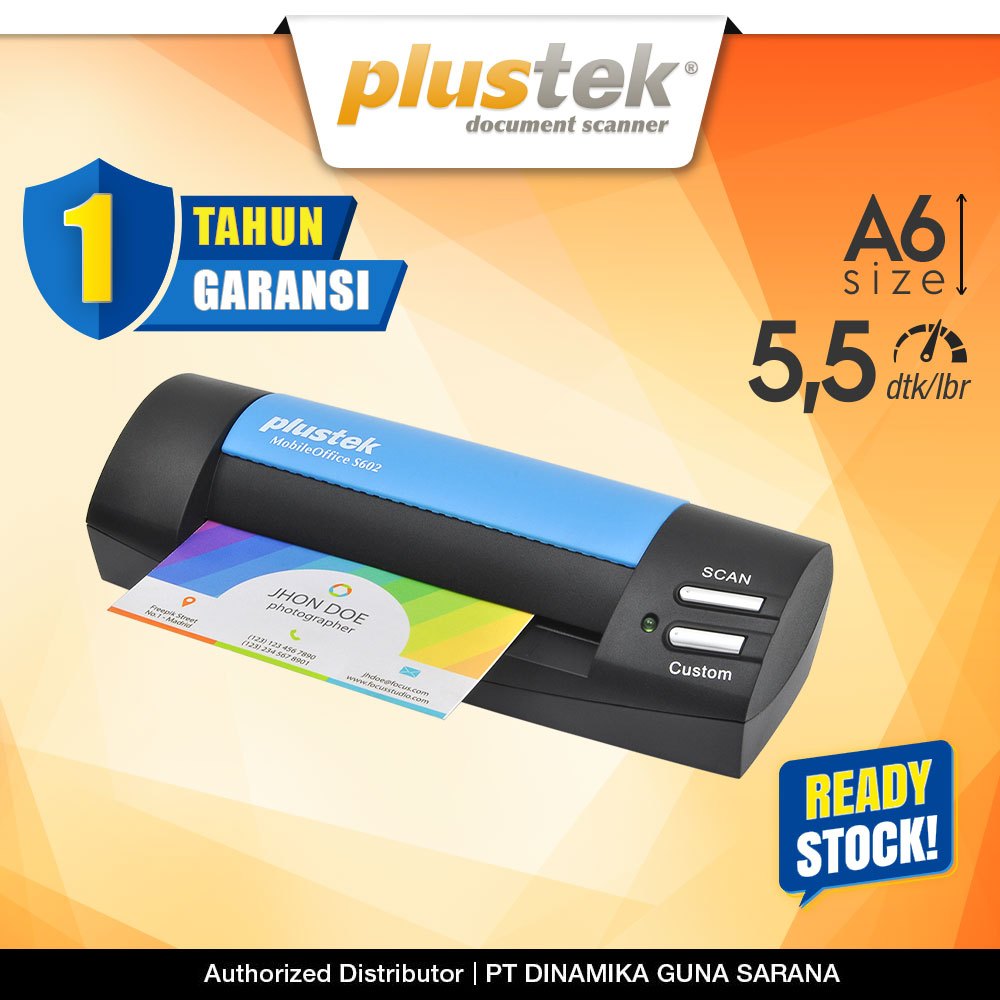 Plustek Scanner MobileOffice S602 - 5.5 Detik/lembar (A6)