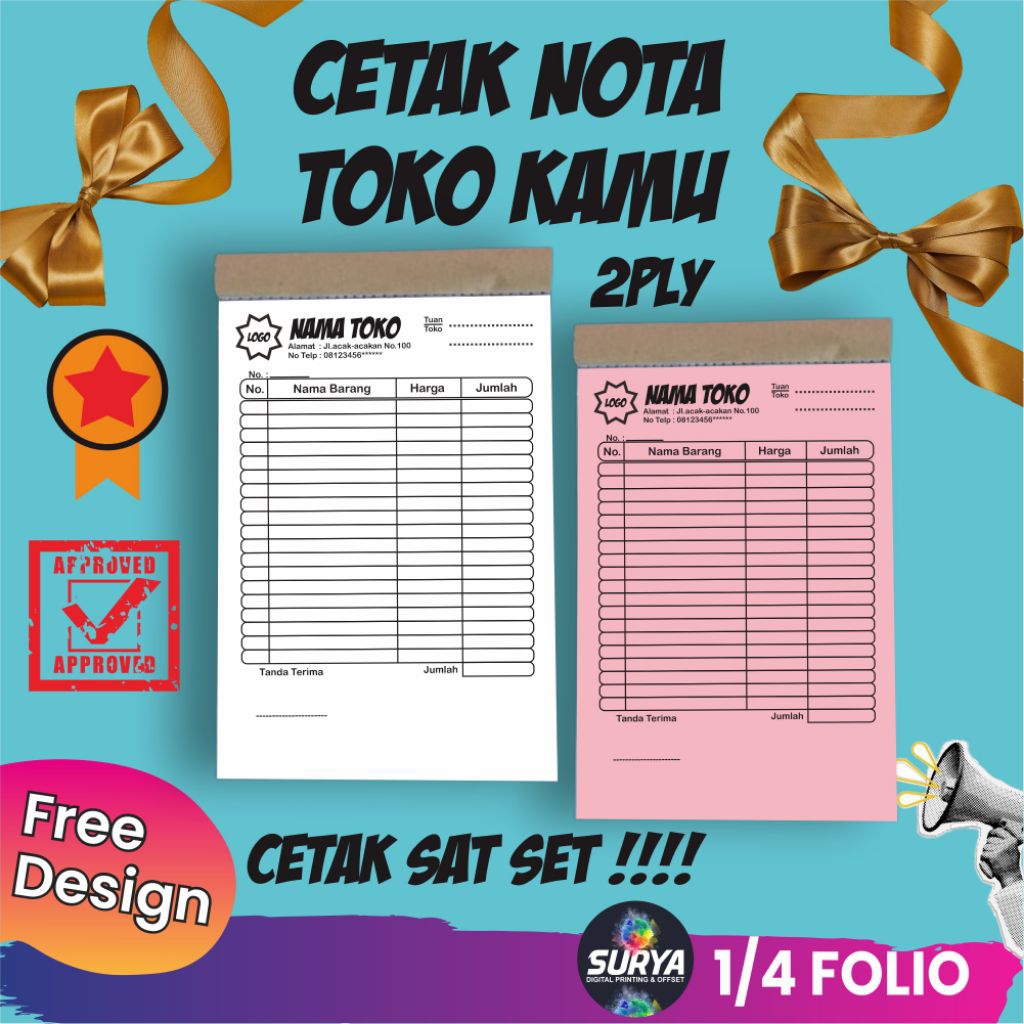 CETAK NOTA OLSHOP / NOTA CUSTOM / 2 PLY