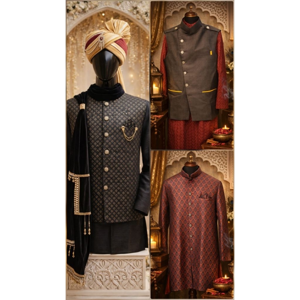 Baju India Cowok  Kurta Pria + Vest | kurta wedding party fashion