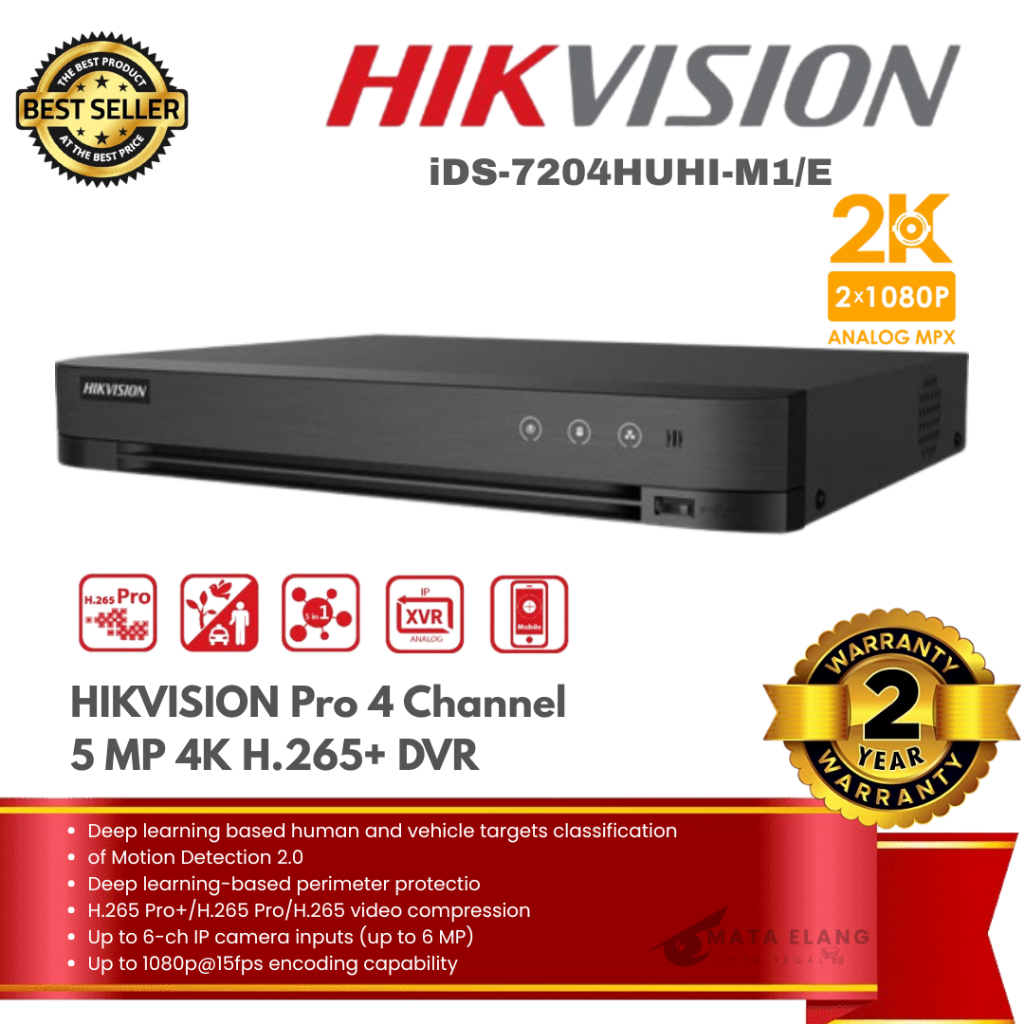 dvr hikvision 16 ch 2mp