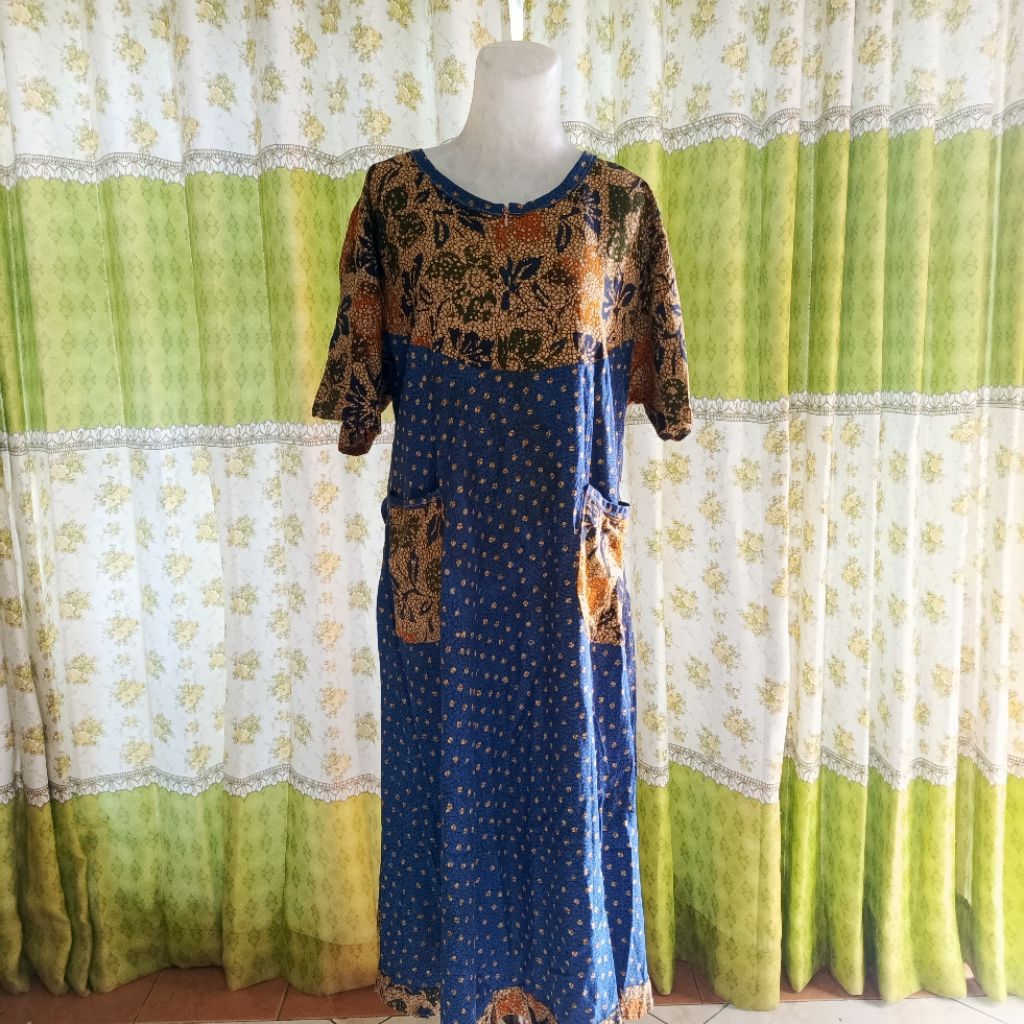 Daster Putri Diana Batik Jumbo Motif Modern - Panjang 105 cm , Nyaman Lengkap Dengan Saku