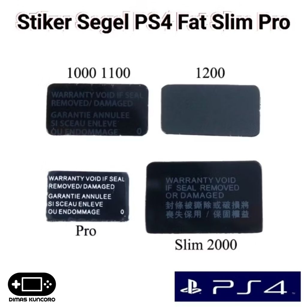 Stiker Segel PS4 Fat Slim Pro Sticker Seal Sealed Void PS Playstation 4