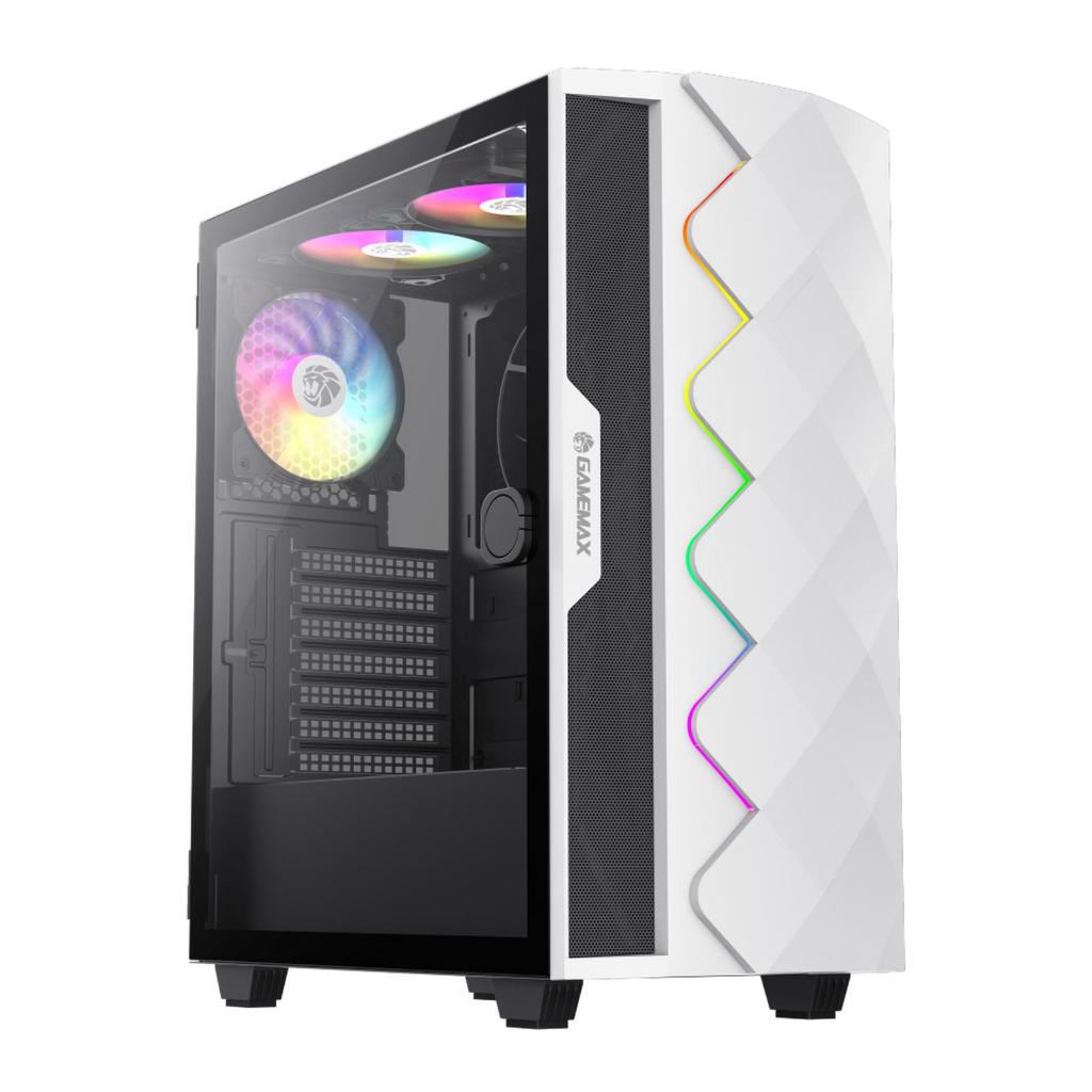 Casing PC Gamemax Diamond CP Mid-Tower PC gaming case - PUTIH