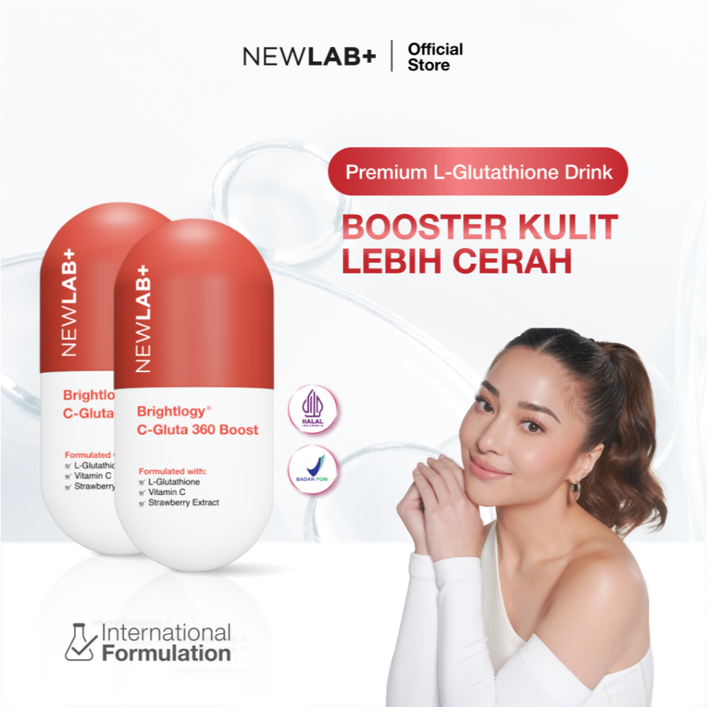 NEWLAB Paket 2 Box  Brightlogy C-Gluta 360 Boost | Minuman Glutathione untuk Pemutih Badan | Glutath