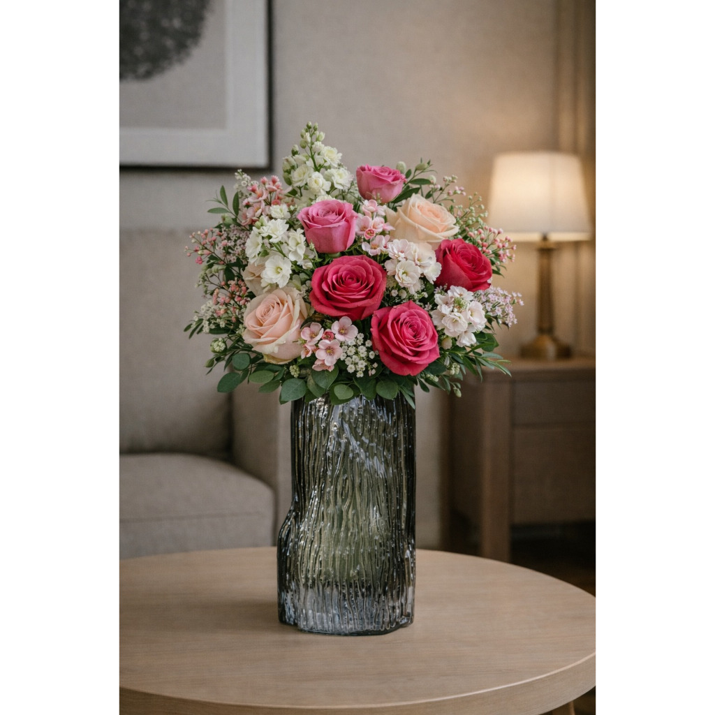 Vas Bunga Kaca Nordic Tree Bark / Glass Vase Natural Aesthetic / Dekorasi Meja Ruang Tamu Mewah Eleg