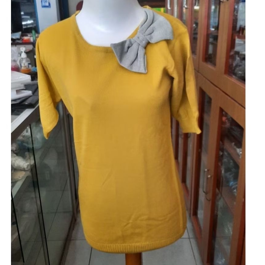 Baju blous atasan wanita uk all size-L kuning pengantin harga pembelian hanya di batam