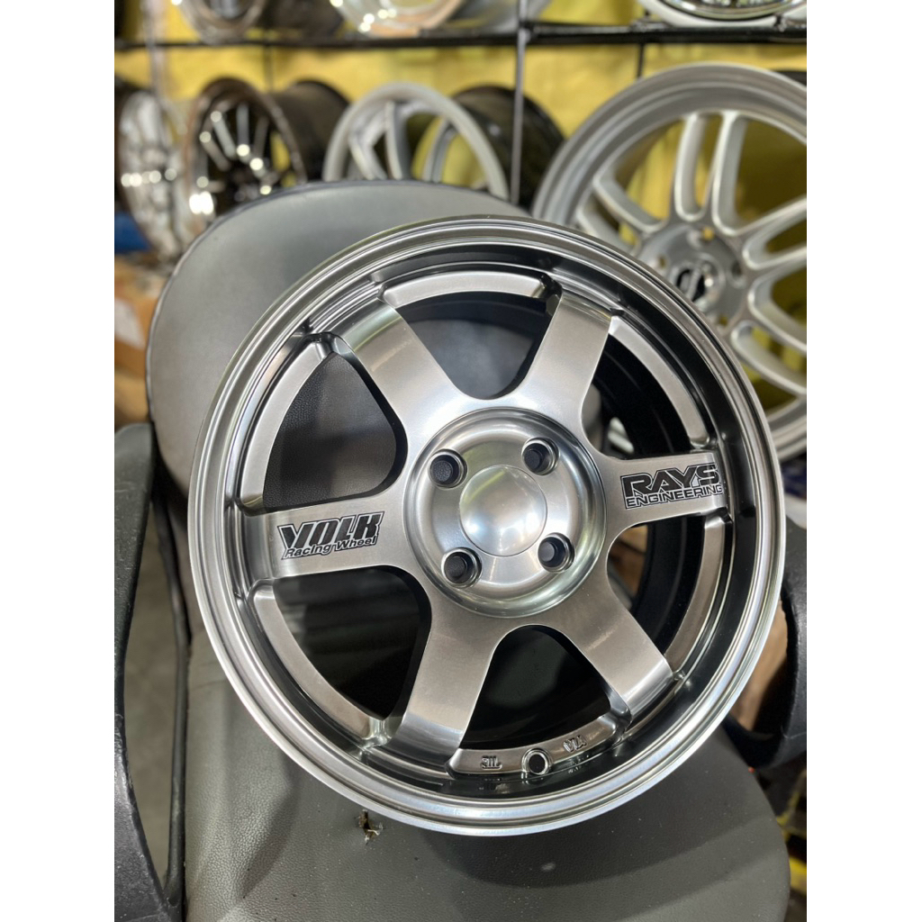 TE37 ring 15 pcd 4x100 hyper black baru