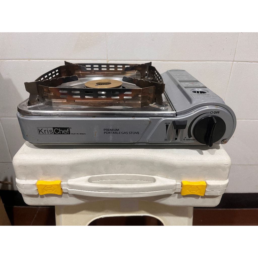 Krischef Portable Stove with Windblock, kompor gas portabel