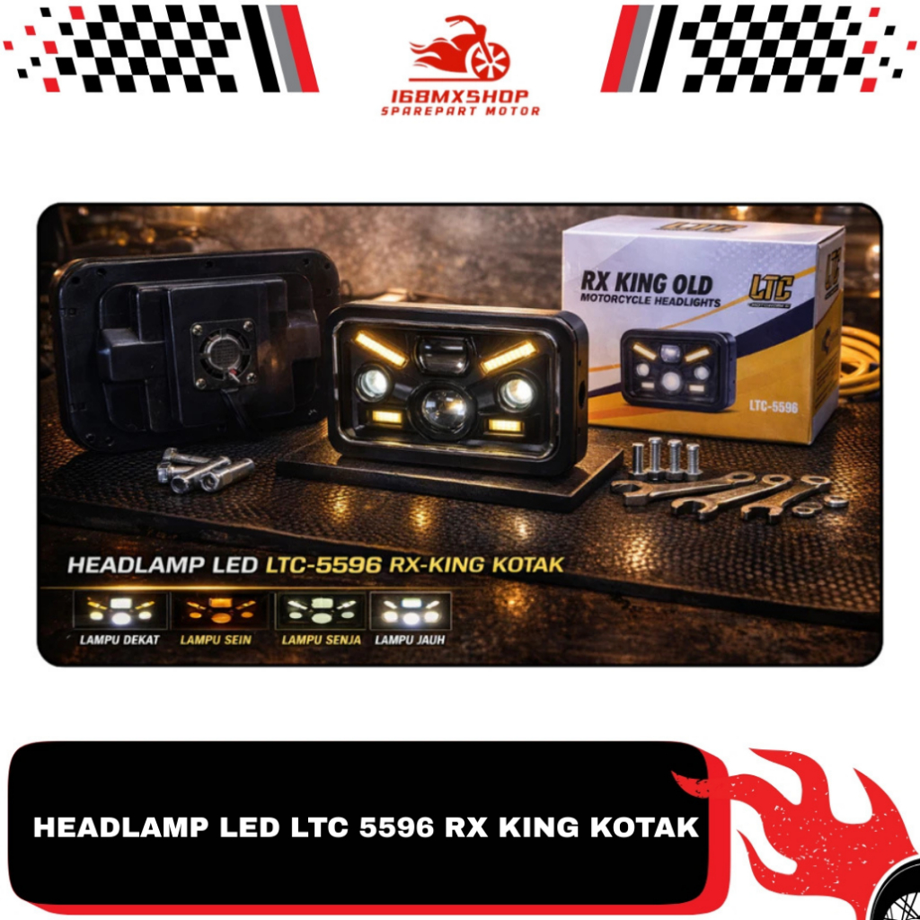 Headlamp Lampu Depan LED RX King Kotak 5596 " LTC "