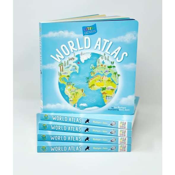 Little Genius World Atlas – Atlas Dunia Anak Bergambar | Buku Edukasi Geografi Anak - Board Book