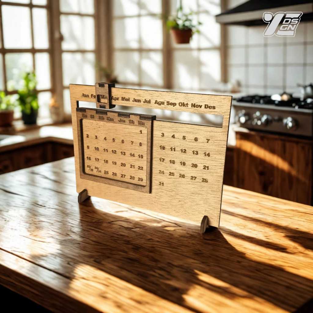 Kalender Kayu Sepanjang Masa Kalender Abadi Souvenir aesthetic
