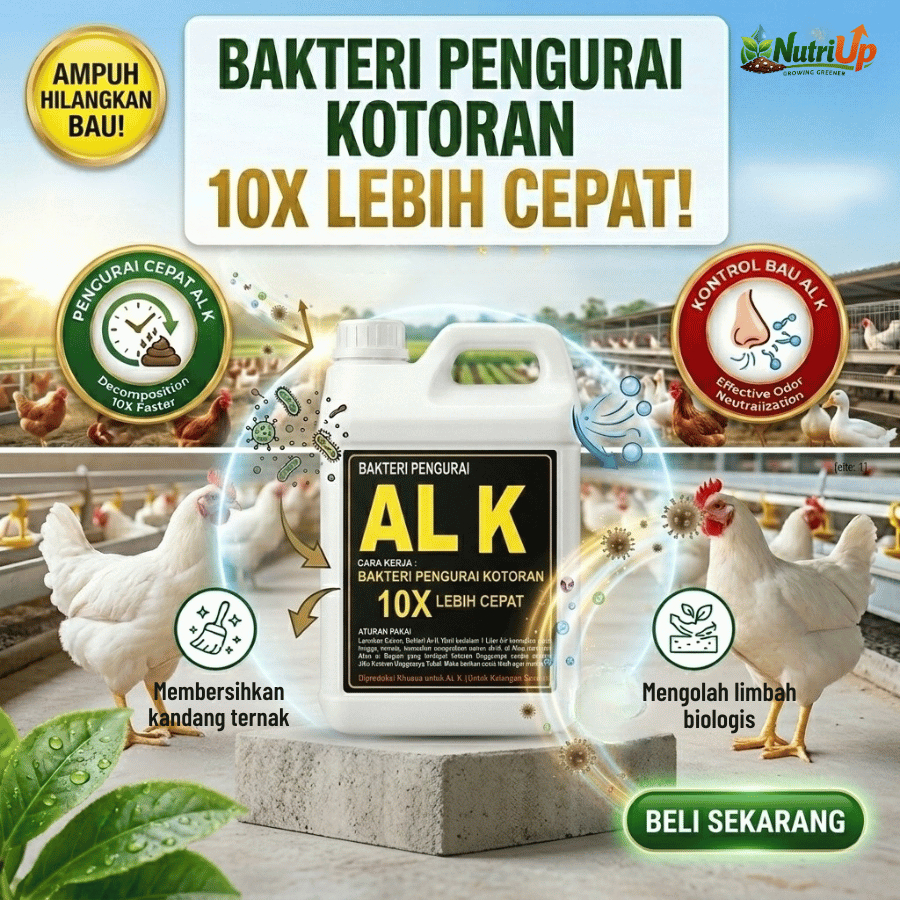 AL-K Bakteri 1L Pengurai Kotoran Ternak – Pengurai Limbah Kandang Penghilang Bau Kotoran 10X Cepat