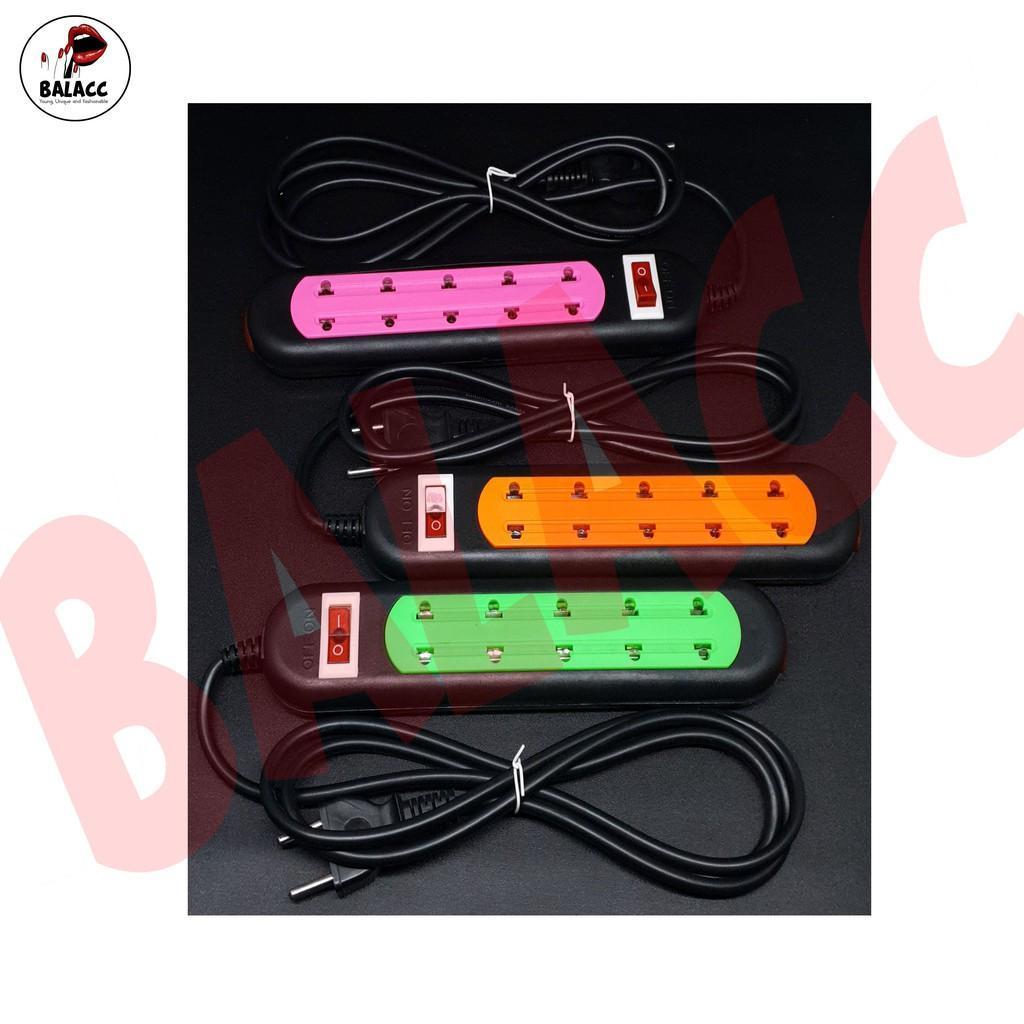 Stop Kontak 5 Lubang 1.5 Meter Canare Warna / Colokan Listrik 5L 1.5m /Terminal Stopkontak Canare 5 