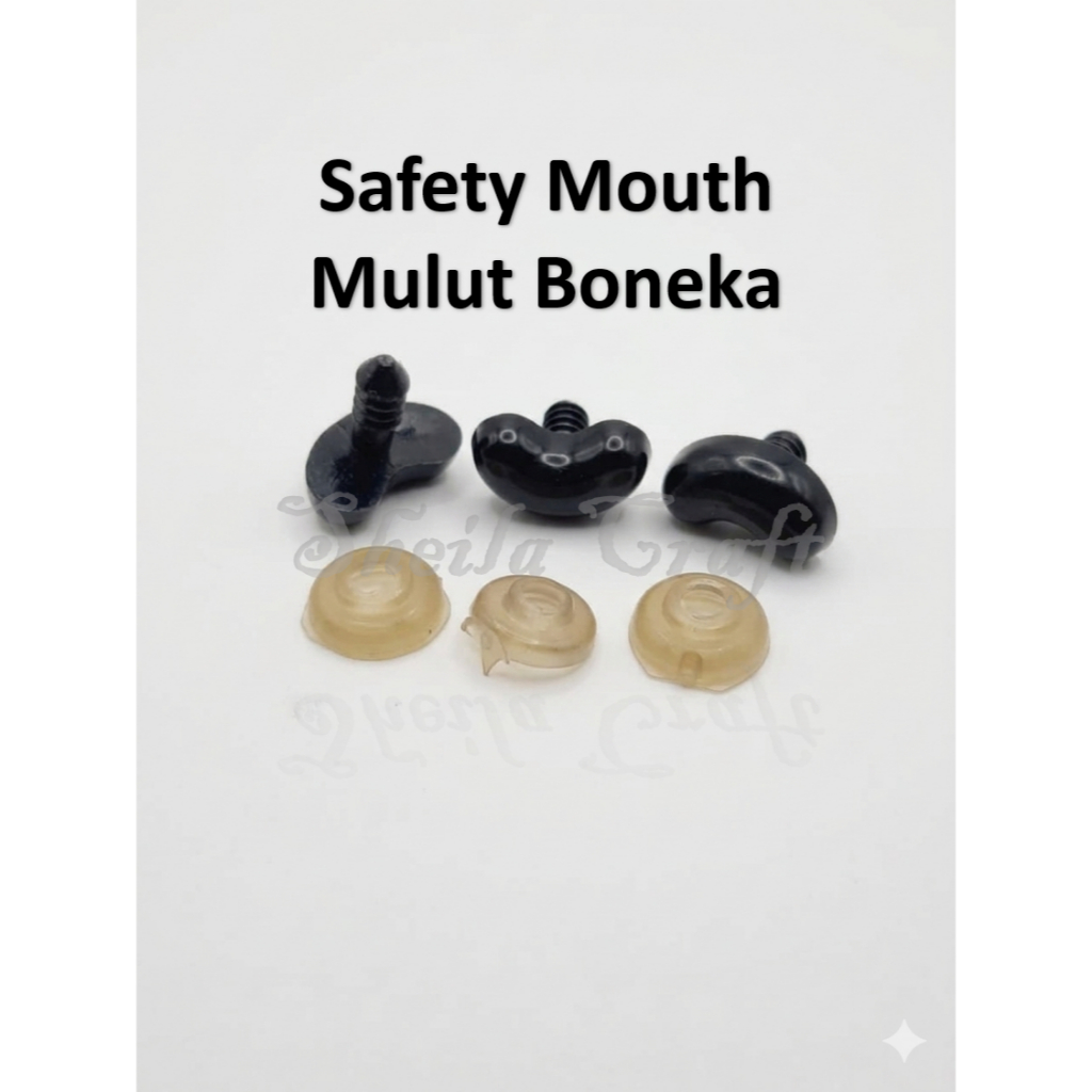 Safety Mouth for Dolls 8 x 17mm / Mulut Boneka Amigurumi / Alis Mata Boneka Sinchan Amigurumi / Mulu
