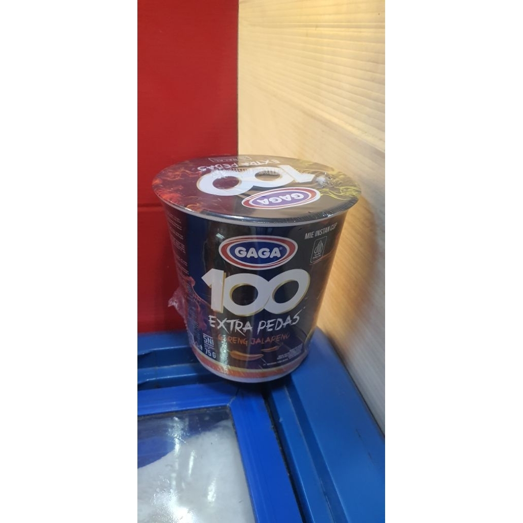 Gaga 100 Extra Pedas kemasan Mie Instan Cup 75gr