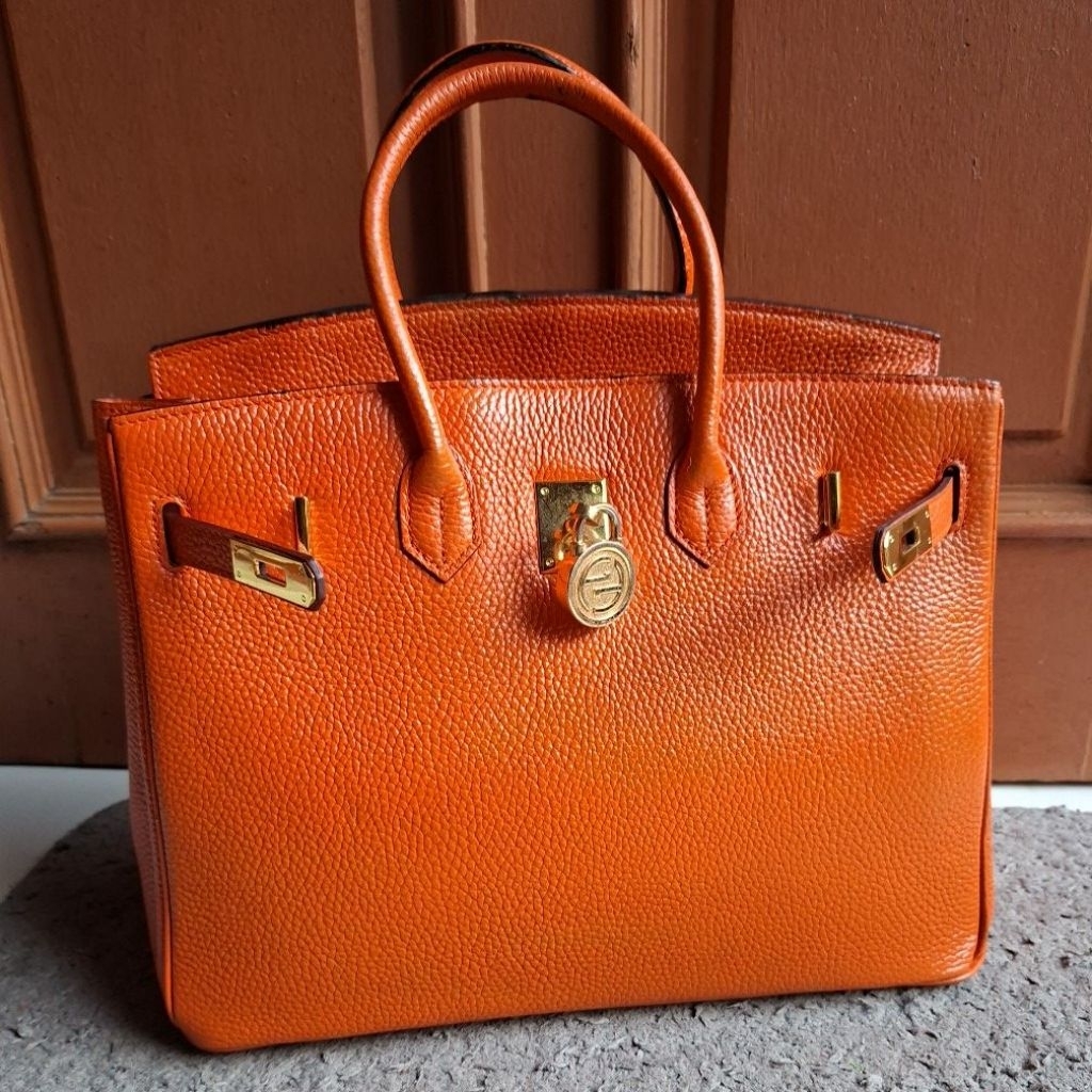 Top Handle Bag Genuine Leather, Tas Kulit Sapi Asli