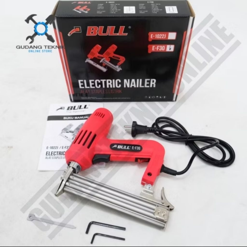 BULL E-F30 LISTRIK Mesin Staples Paku Tembak LISTRIK Model I F30 BULL / Electric Nailer