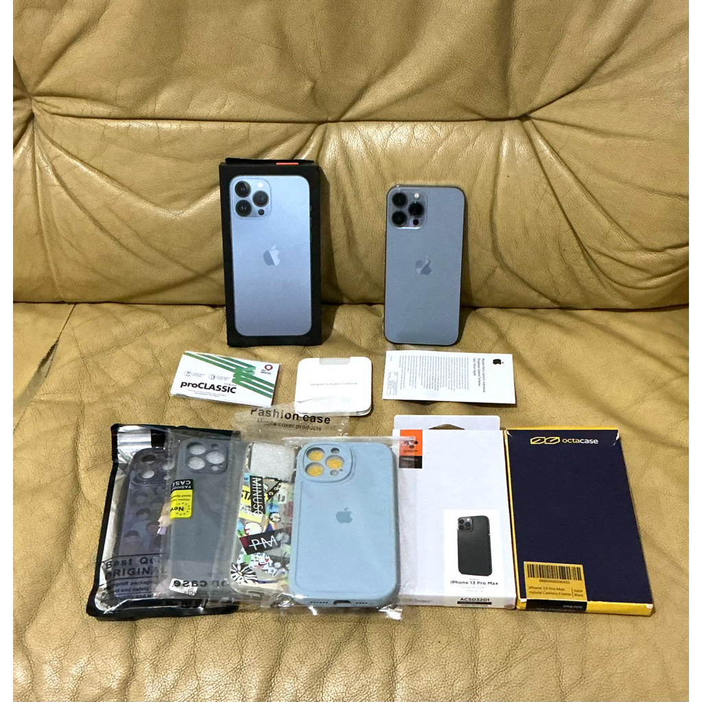 Fullset iPhone 13 Pro Max 256GB Garansi iBox Sierra Blue BH 85% Second Like New Banyak Bonus Penggun