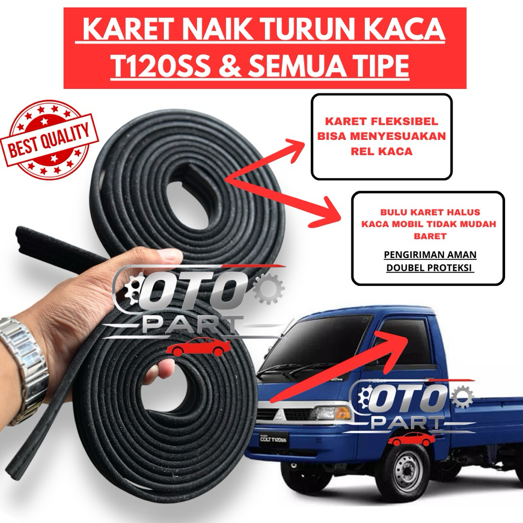 Karet Naik Turun Kaca Mobil / Karet Jalur Kaca Pintu Carry Futura T120SS | Chanel Kaca Bulu Halus  K