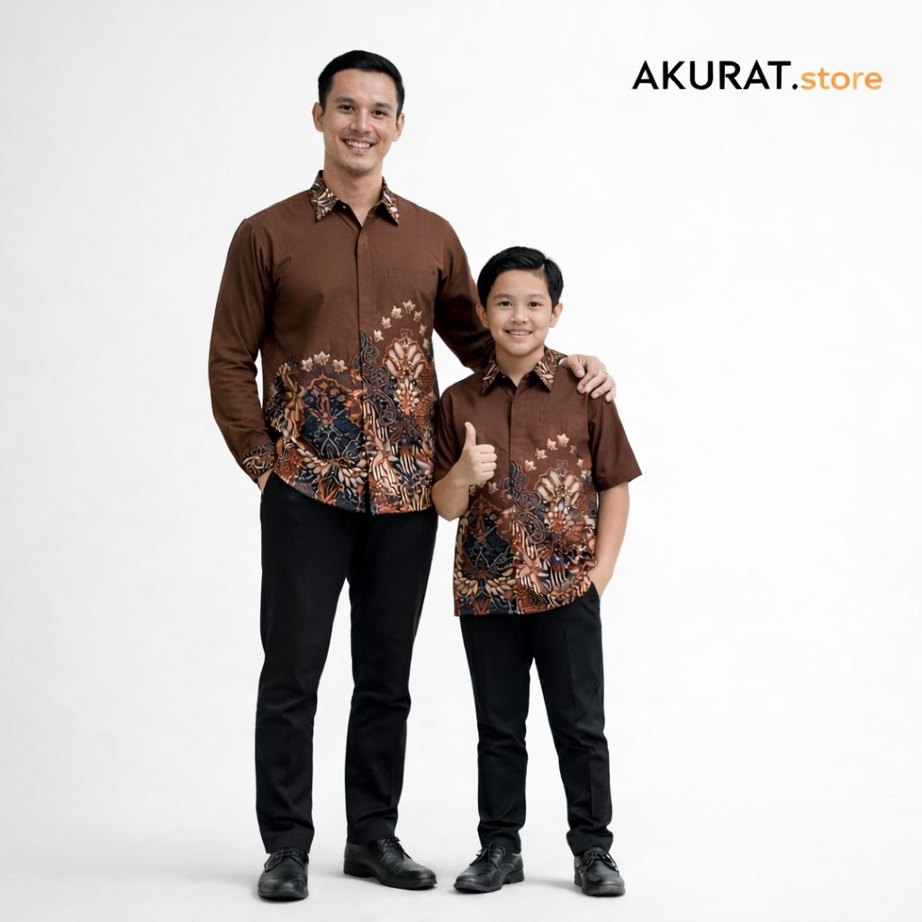 Kemeja Batik Kapel Ayah Anak Katun Print Import | Kemeja Batik Pria Lengan Panjang | Kemeja Batik An