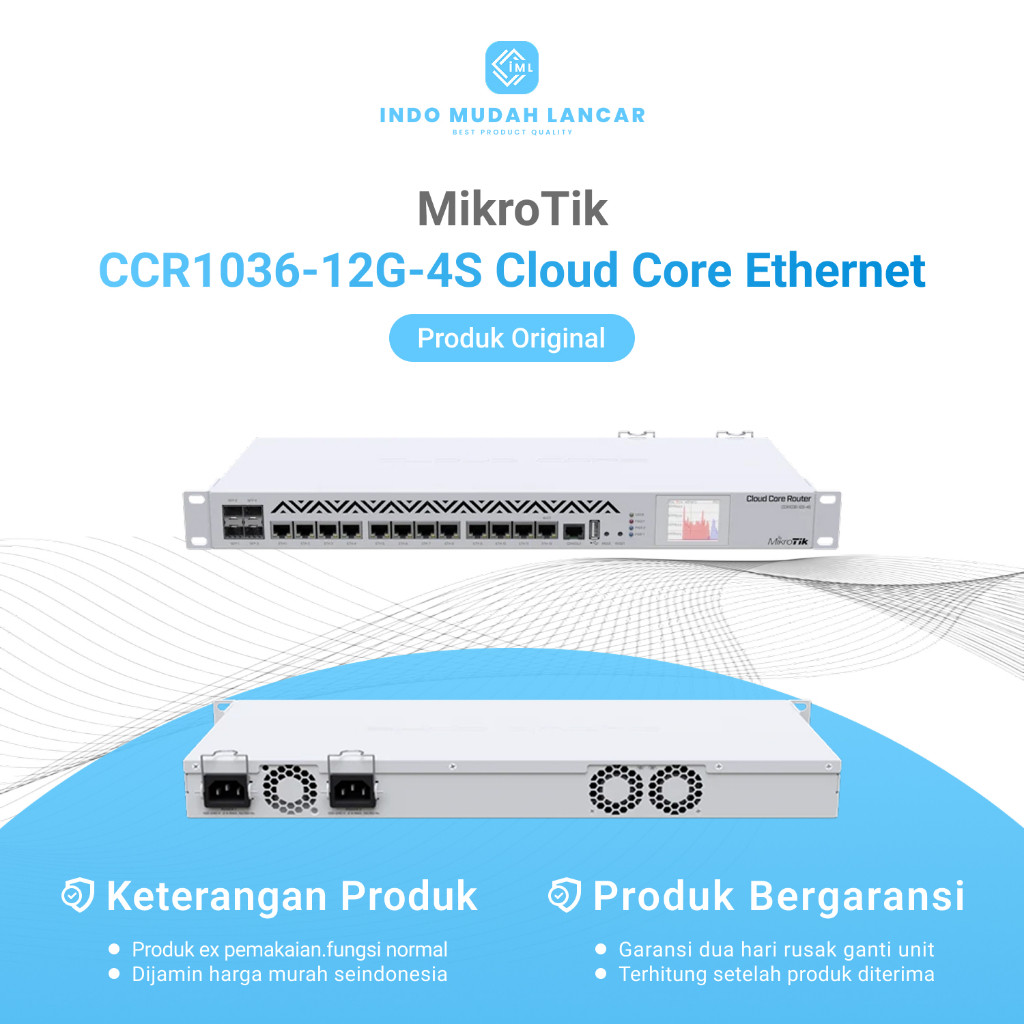 MikroTik CCR1036-12G-4S Cloud Core Gigabit Ethernet Bekas Original