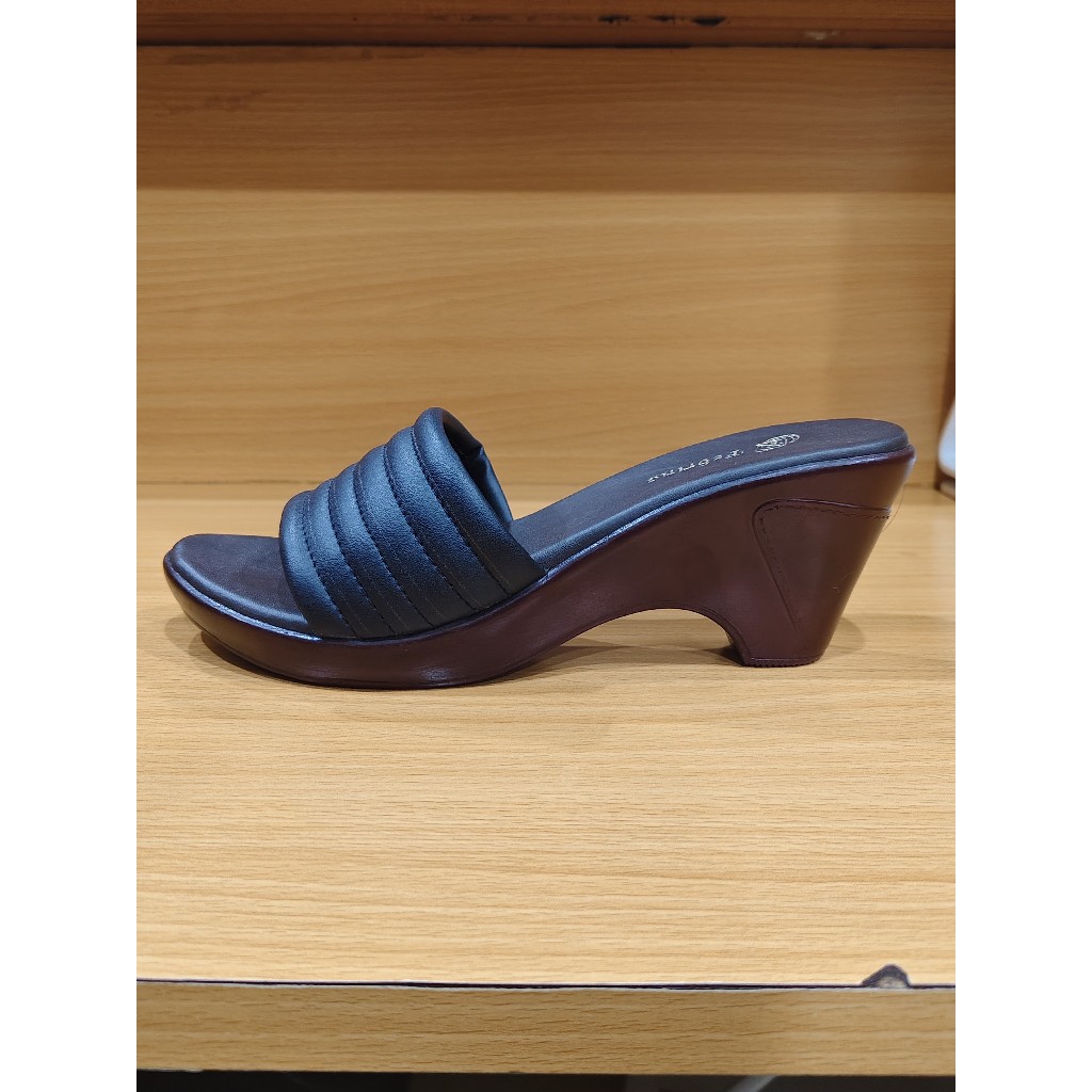 FEBRINA Sandal Wedges Hitam Coklat Casual Wanita Perempuan Original Heels VS 48 untuk Tampilan Elega