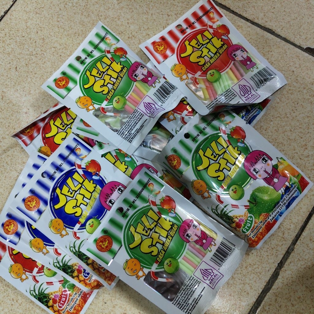 15gr / permen jelly stik potong / jelly stik mini / aneka rasa buah / jelly permen