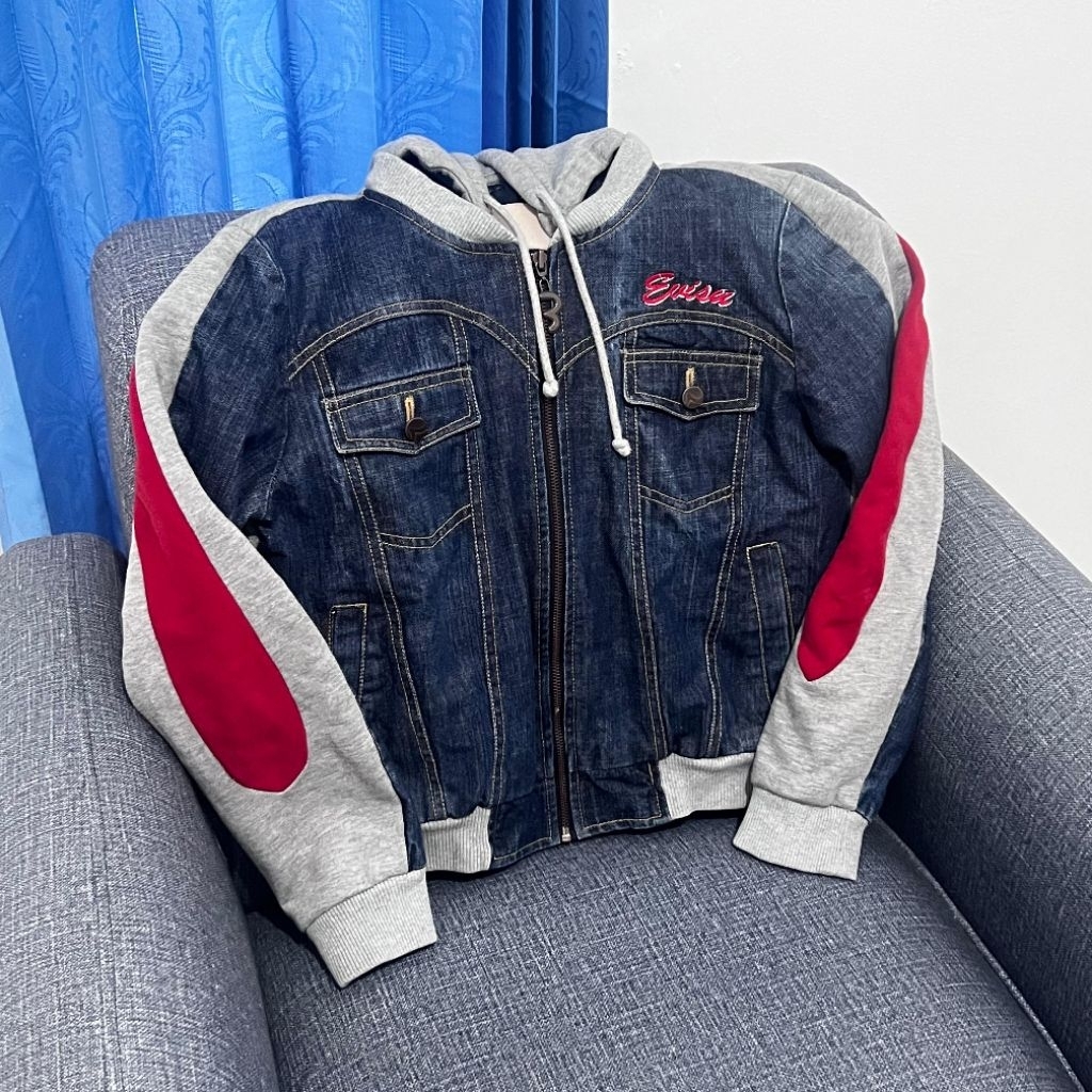 Evisu Denim Hoodie Jacket