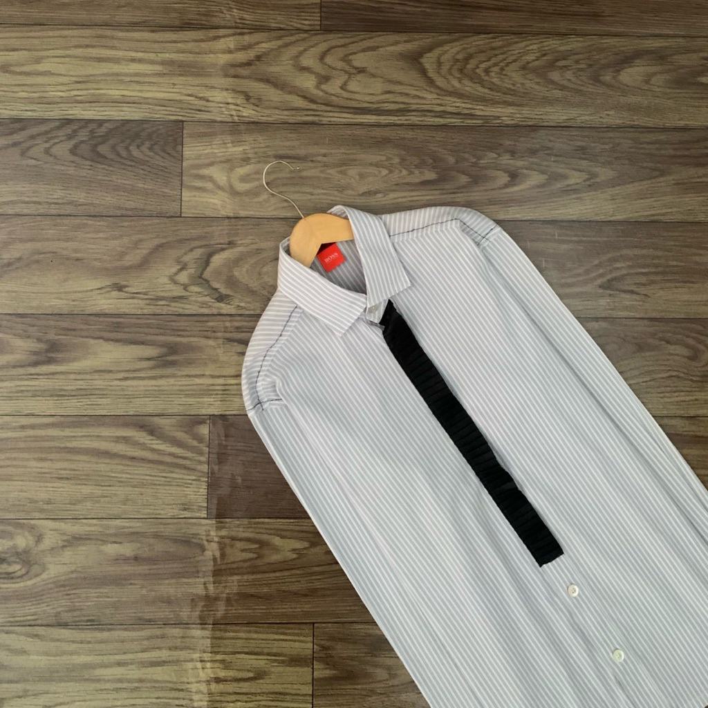 Kemeja HUGO BOSS Branded Retro Stripe Long Sleeve