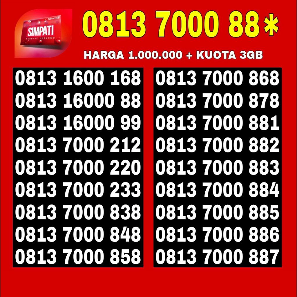 Nomor Cantik Simpati 11 digit - kartu perdana Telkomsel simpati 11 digit 5g