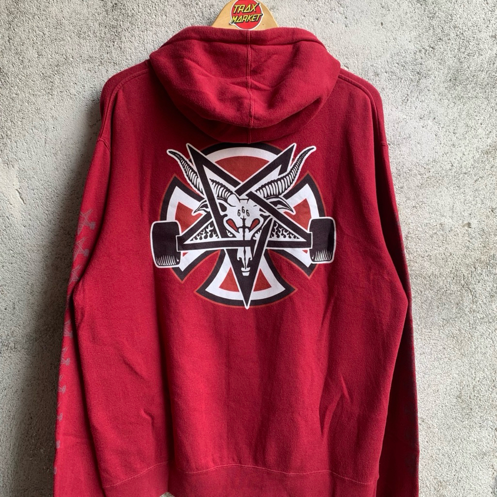 Hoodie Independent x Thrasher Pentagram • Sz L • Streetwear Pria Original