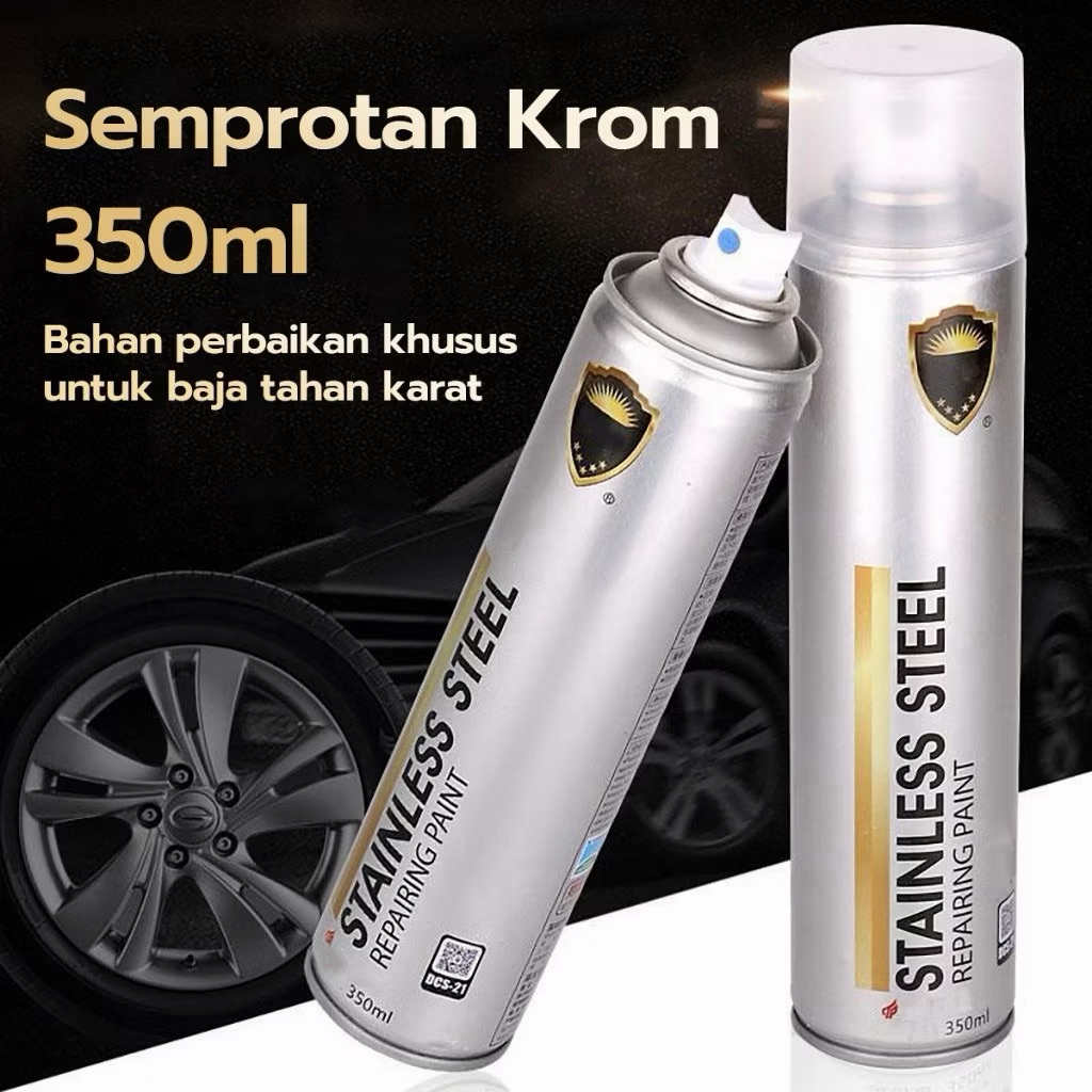 350 ML Cat Semprot Chrome Sapporo Chrome Spray Paint Anti Karat Warna Stainless /Cat Semprot Chrome 