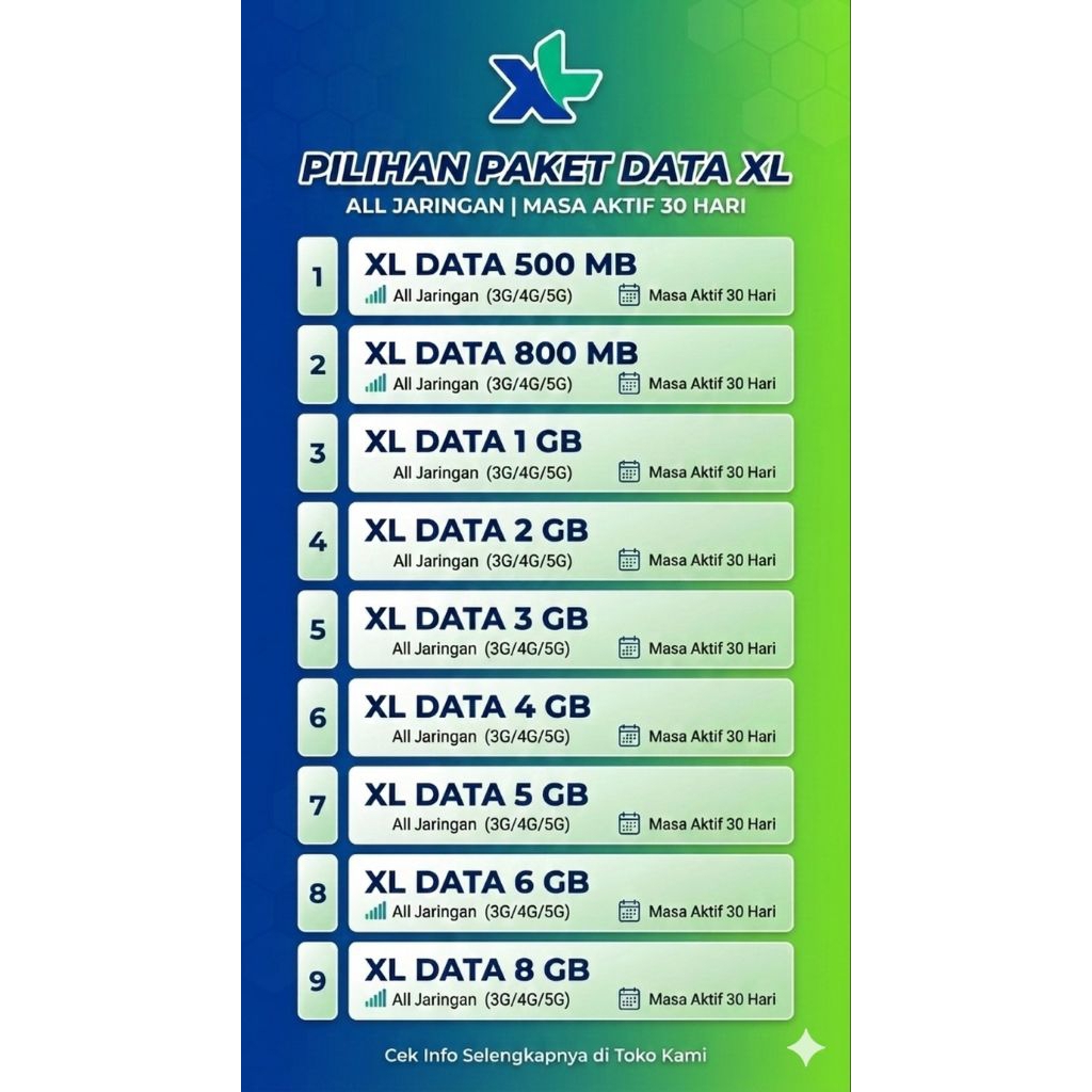 XL Data Paket Internet XL 24 Jam