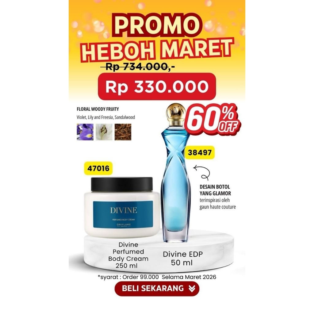 PROMO MARET Divine Oriflame EDP Body Cream