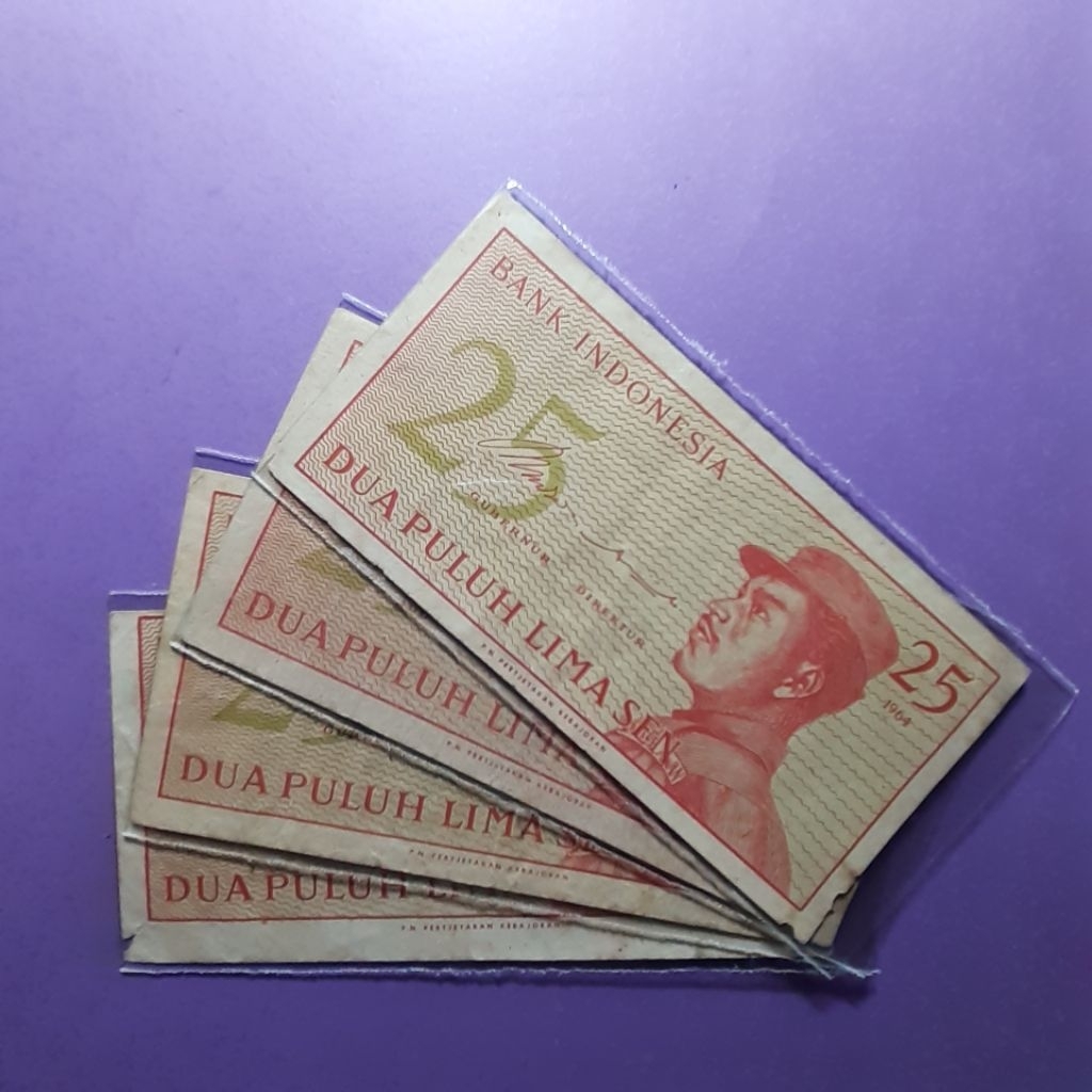 uang kuno 25 sen dwikora tahun 1964