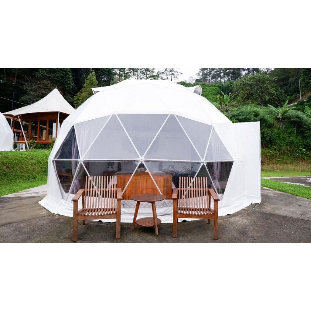 Tenda glamping geodesic dome luxury glamour camp