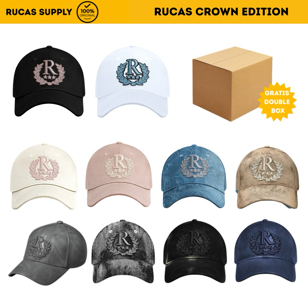 [Free Box] RUCAS Crown Cream Pink - Soft Pink - Rucas Crown Marble Beige Cap - RUCAS Crown Gradient 