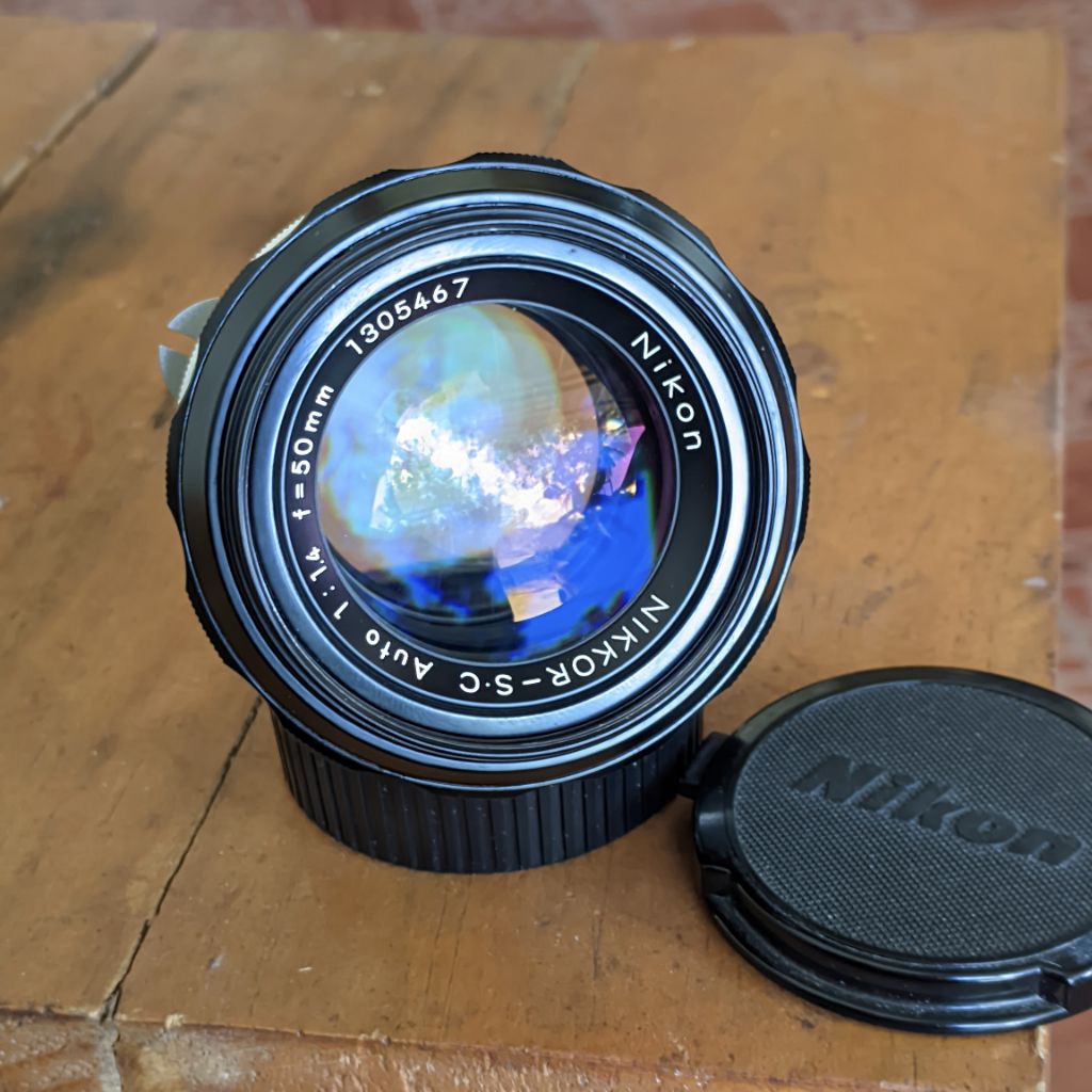 Lensa manual Nikon 50mm f1.4 free adapter Sony