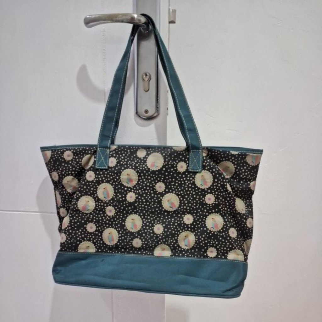 tas tote pattern ukuran besar muat laptop, sophie martin