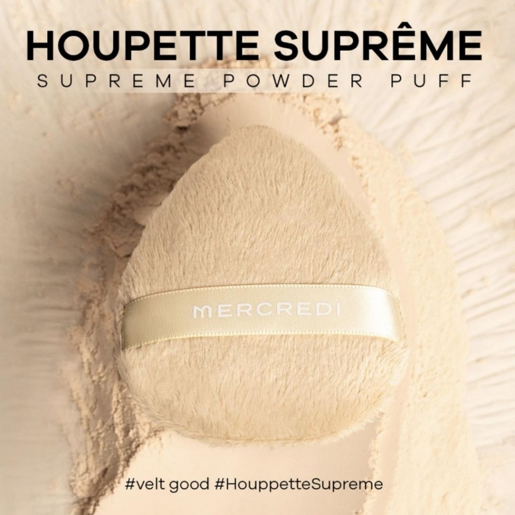 (ORI) Mercredi Houpette Supreme Powder Puff Spon Bedak Mercredi