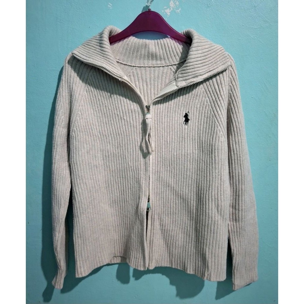 Cardigan Double Zipper Polo Ralph Laurent Grey