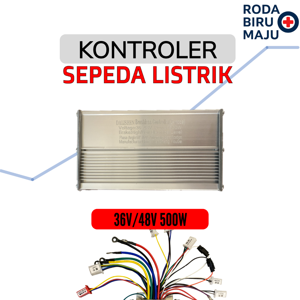 Kontroler Sepeda Listrik Motor Elektrik Kontrol BLDC 36V 48V 500W Watt Universal
