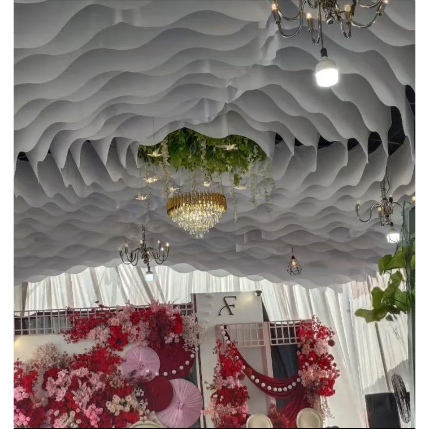 Plafon Tenda Mawar Arus Gelombang Elegan Vintage