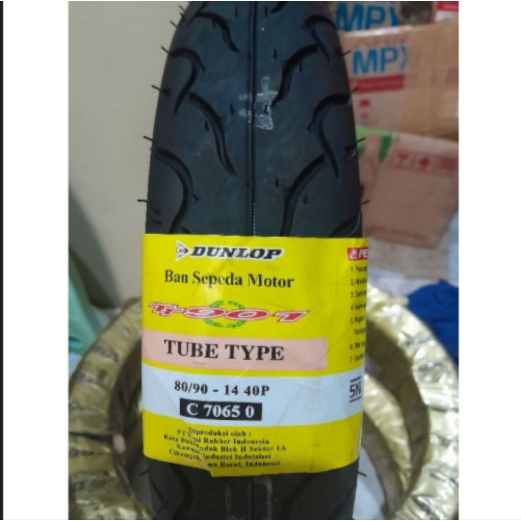BAN LUAR DUNLOP 80/90 RING 14 TT901 TUBE TYPE