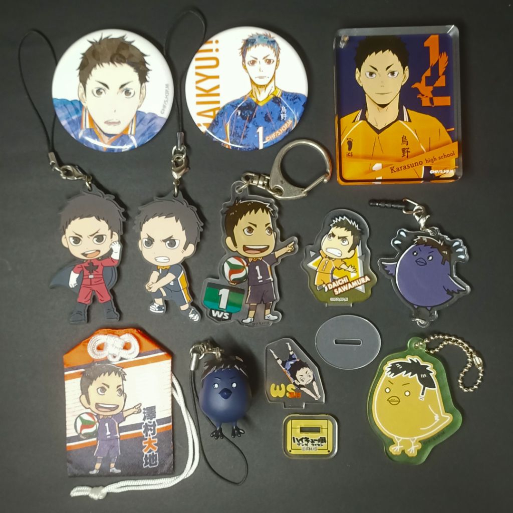 [OFFICIAL] Haikyuu Sawamura Daichi Karasuno Captain Acrylic Block Badge Keychain Rubber Standee Coas
