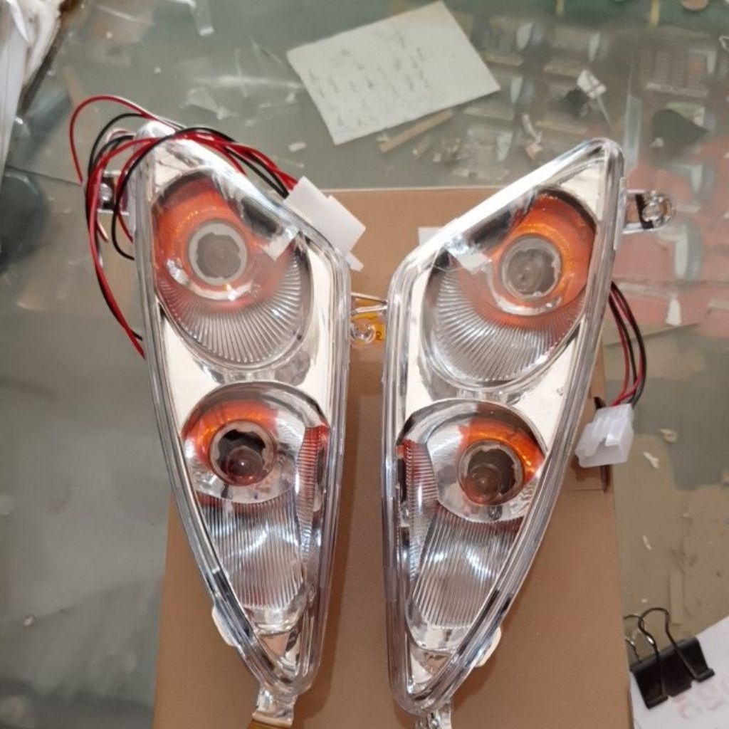 Reflektor 2 BALON 2 MATA Lampu sein WESSER PUTIH BENING Assy Mio Sporty Old 5TL weser