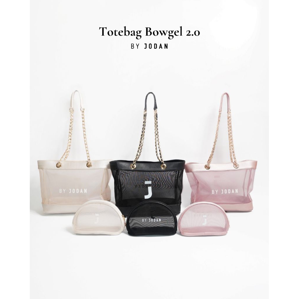 BOGEL BY JODAN | TOTEBAG JARING | BOWGEL | TOTEBAG BLACK M | TOTEBAG TRANSPARAN (READY STOCK)
