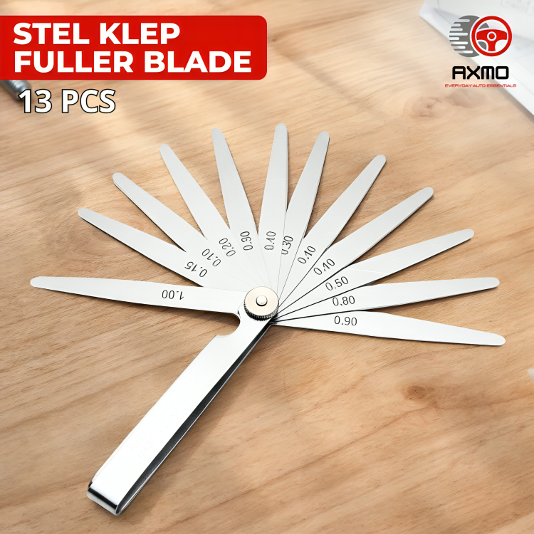 Feeler Gauge Blade 13 Pcs Fuller Gauge 0.05 - 1 mm Setelan Klep Kunci Stel Klep Motor Mobil 1 Set
