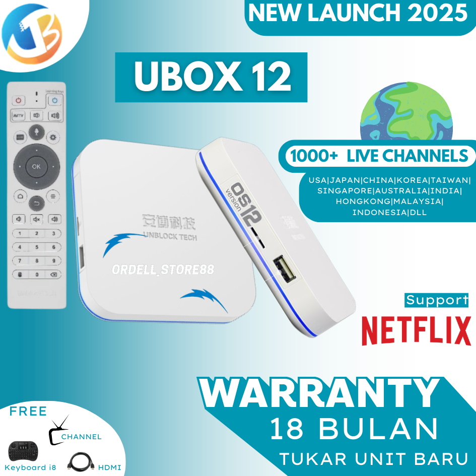 Ubox 12 Pro Max Unblock Tech New Version  TV BOX Android 12.0 4/64 GB